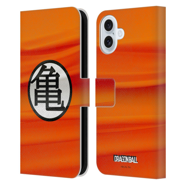 Dragon Ball Iconic Kame Symbol Leather Book Wallet Case Cover For Apple iPhone 16 Plus