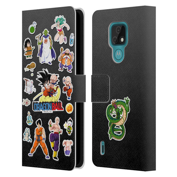 Dragon Ball Iconic Characters Collage Leather Book Wallet Case Cover For Motorola Moto E7
