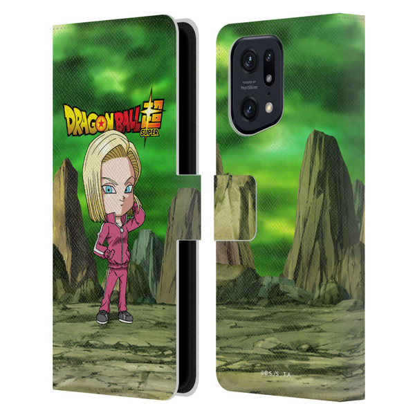 Dragon Ball Super Characters Android 18 Leather Book Wallet Case Cover For OPPO Find X5 Pro