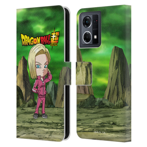Dragon Ball Super Characters Android 18 Leather Book Wallet Case Cover For OPPO Reno8 4G