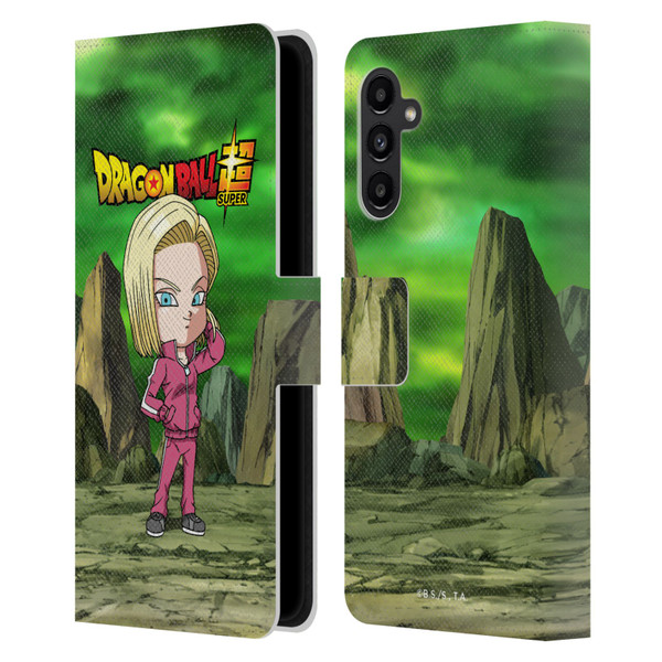 Dragon Ball Super Characters Android 18 Leather Book Wallet Case Cover For Samsung Galaxy A13 5G (2021)