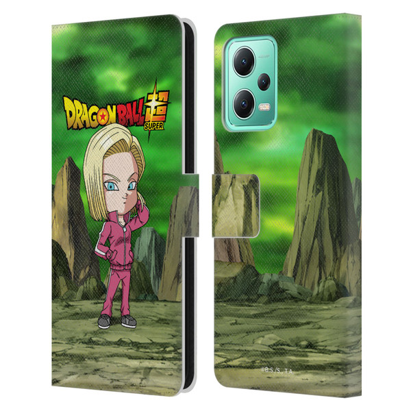 Dragon Ball Super Characters Android 18 Leather Book Wallet Case Cover For Xiaomi Redmi Note 12 5G