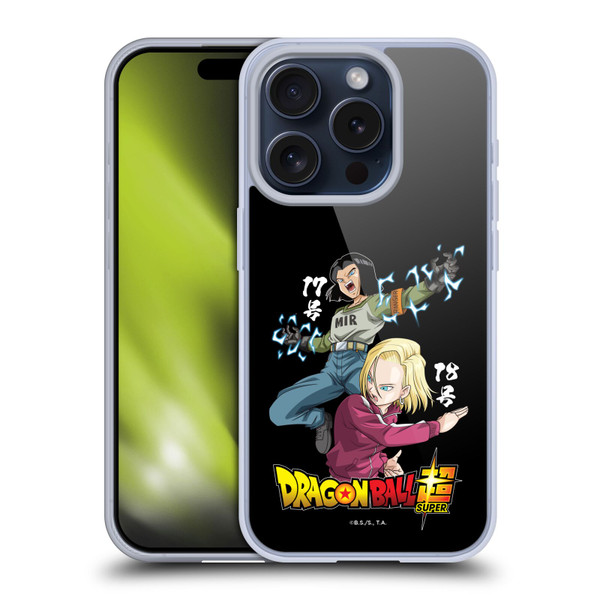 Dragon Ball Super Universe Survival Characters Android 17 & 18 Soft Gel Case for Apple iPhone 15 Pro & MagSafe