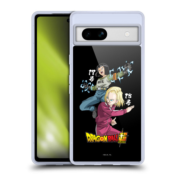 Dragon Ball Super Universe Survival Characters Android 17 & 18 Soft Gel Case for Google Pixel 7a