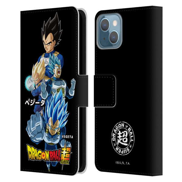 Dragon Ball Super Universe Survival Characters Vegeta Leather Book Wallet Case Cover For Apple iPhone 13