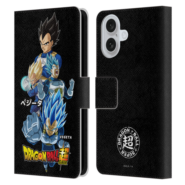 Dragon Ball Super Universe Survival Characters Vegeta Leather Book Wallet Case Cover For Apple iPhone 16