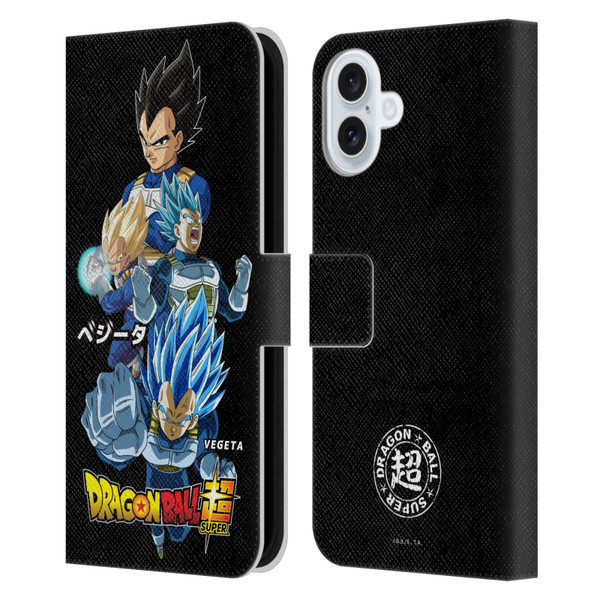 Dragon Ball Super Universe Survival Characters Vegeta Leather Book Wallet Case Cover For Apple iPhone 16 Plus