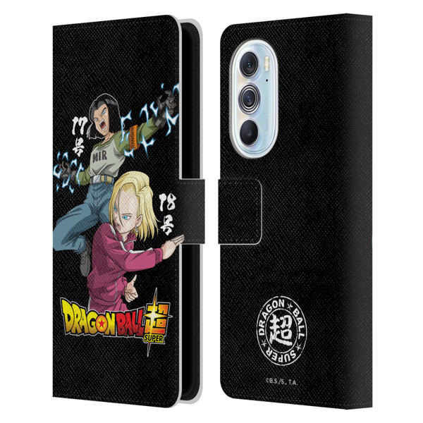 Dragon Ball Super Universe Survival Characters Android 17 & 18 Leather Book Wallet Case Cover For Motorola Edge X30