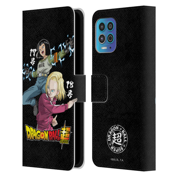 Dragon Ball Super Universe Survival Characters Android 17 & 18 Leather Book Wallet Case Cover For Motorola Moto G100