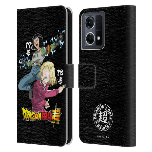 Dragon Ball Super Universe Survival Characters Android 17 & 18 Leather Book Wallet Case Cover For OPPO Reno8 4G