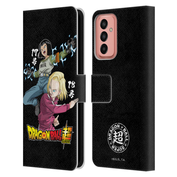 Dragon Ball Super Universe Survival Characters Android 17 & 18 Leather Book Wallet Case Cover For Samsung Galaxy M13 (2022)