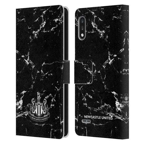 Newcastle United Football Club Crest Black Marble Leather Book Wallet Case Cover For LG K22