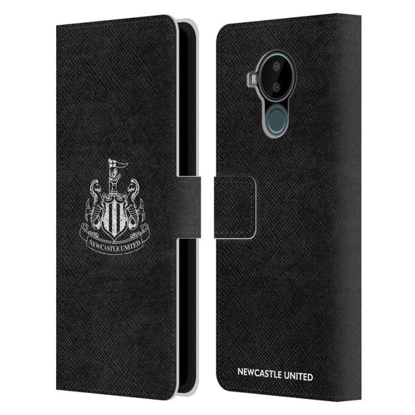 Newcastle United Football Club Crest Distressed Leather Book Wallet Case Cover For Nokia C30