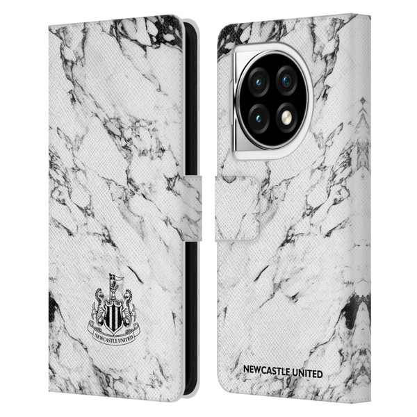 Newcastle United Football Club Crest White Marble Leather Book Wallet Case Cover For OPPO OnePlus Ace 3 5G