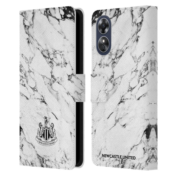 Newcastle United Football Club Crest White Marble Leather Book Wallet Case Cover For OPPO A17