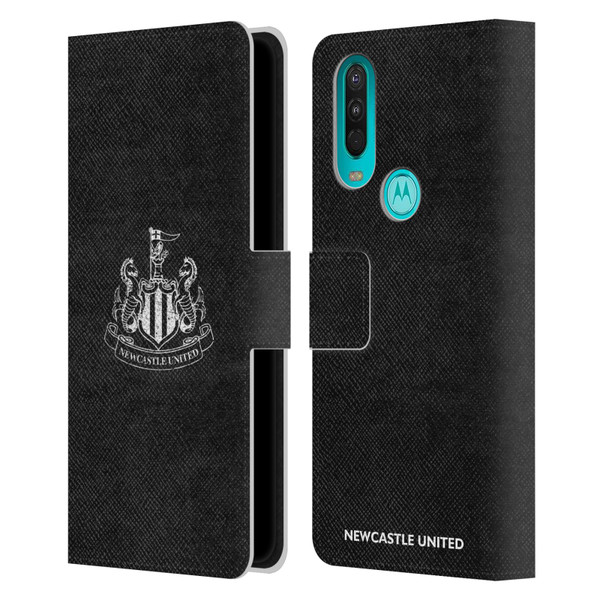Newcastle United Football Club Crest Distressed Leather Book Wallet Case Cover For OPPO A54 5G