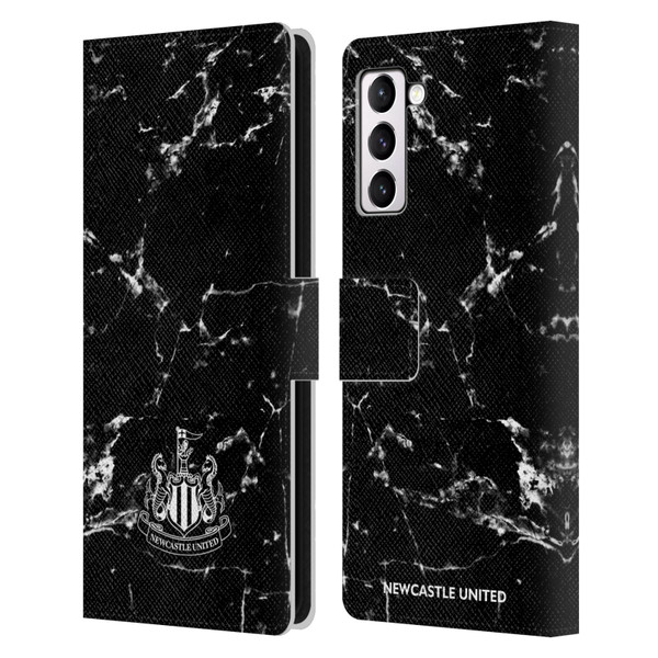 Newcastle United Football Club Crest Black Marble Leather Book Wallet Case Cover For Samsung Galaxy S21+ 5G