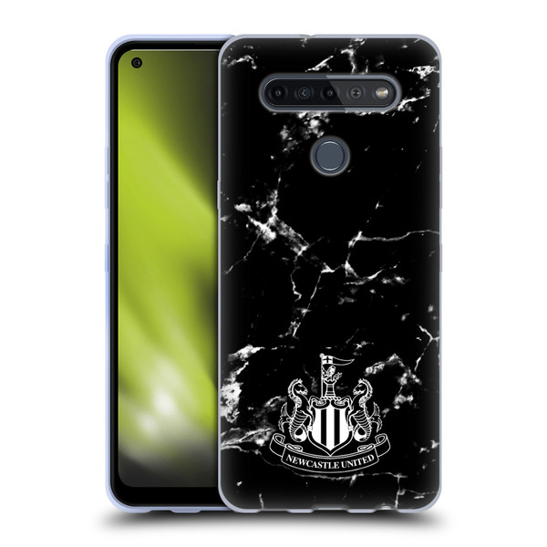 Newcastle United Football Club Crest Black Marble Soft Gel Case for LG K51S