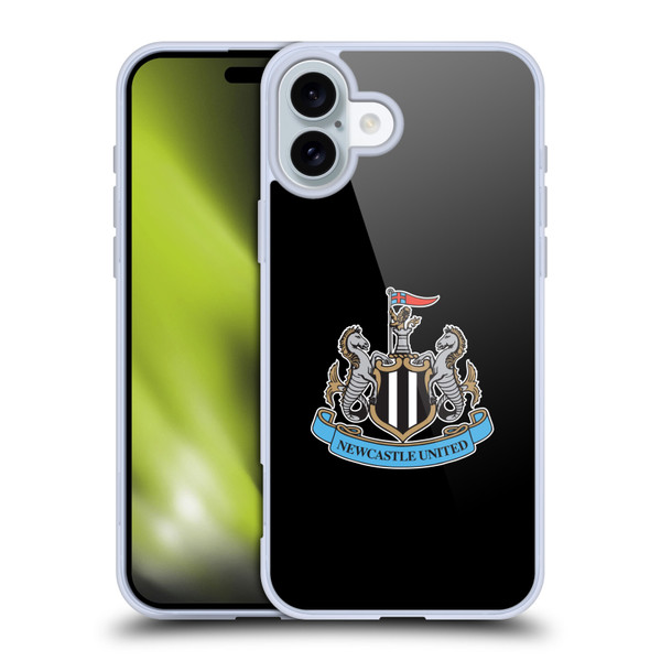 Newcastle United Football Club Crest Plain Soft Gel Case for Apple iPhone 16 Plus