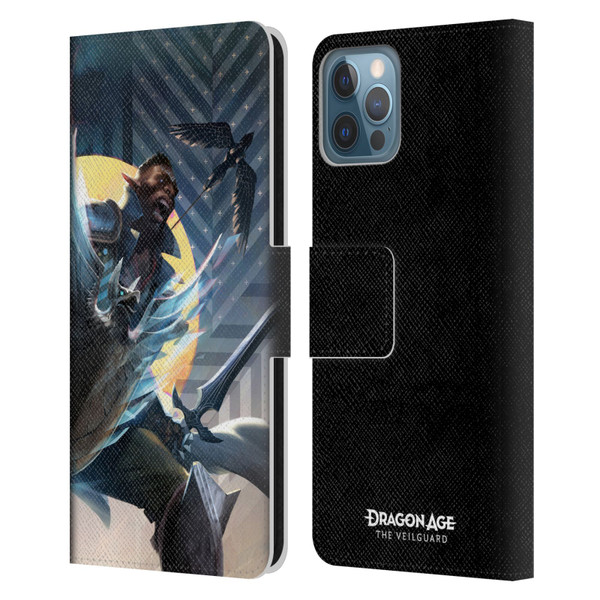 EA Bioware Dragon Age The Veilguard Graphics Davrin Leather Book Wallet Case Cover For Apple iPhone 12 / iPhone 12 Pro