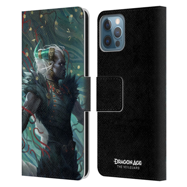 EA Bioware Dragon Age The Veilguard Graphics Taash Leather Book Wallet Case Cover For Apple iPhone 12 / iPhone 12 Pro
