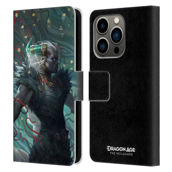 EA Bioware Dragon Age The Veilguard Graphics Taash Leather Book Wallet Case Cover For Apple iPhone 14 Pro