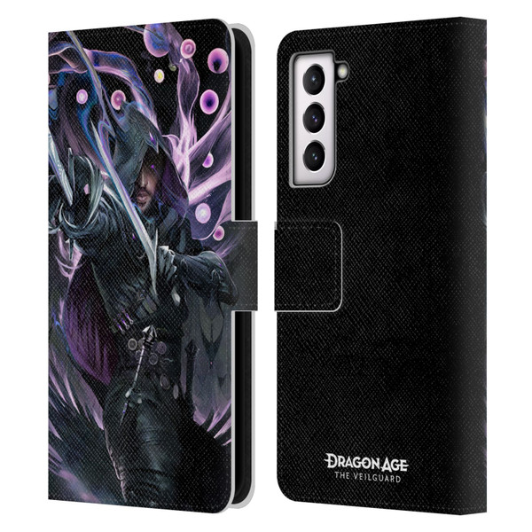 EA Bioware Dragon Age The Veilguard Graphics Lucanis Leather Book Wallet Case Cover For Samsung Galaxy S21 5G