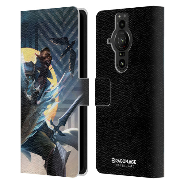 EA Bioware Dragon Age The Veilguard Graphics Davrin Leather Book Wallet Case Cover For Sony Xperia Pro-I