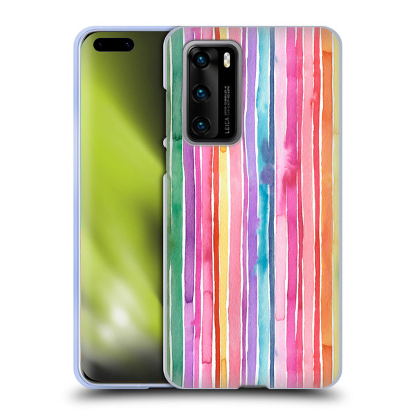 Ninola Colorful Geometric Rainbow Stripes Soft Gel Case for Huawei P40 5G
