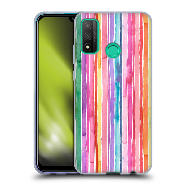 Ninola Colorful Geometric Rainbow Stripes Soft Gel Case for Huawei P Smart (2020)