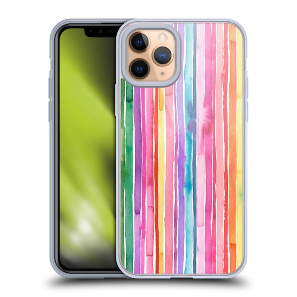 Ninola Colorful Geometric Rainbow Stripes Soft Gel Case for Apple iPhone 11 Pro