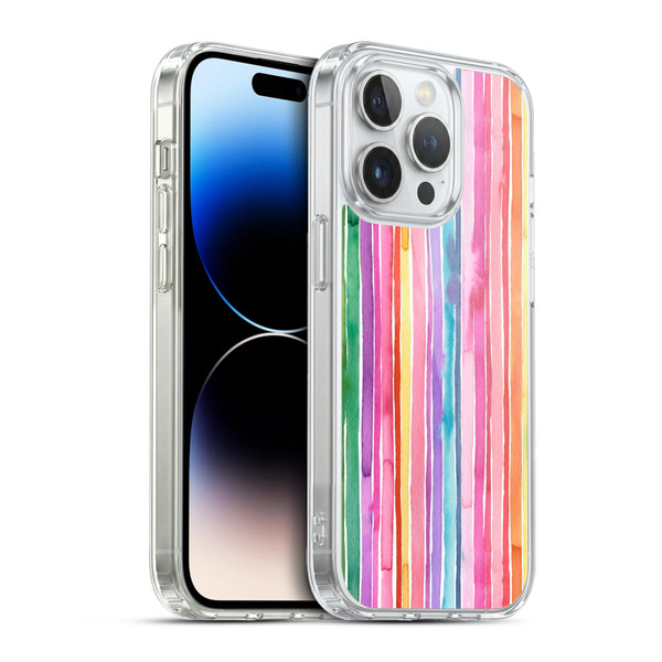 Ninola Colorful Geometric Rainbow Stripes Soft Gel Case for Apple iPhone 13 Pro & MagSafe
