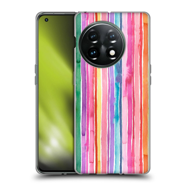 Ninola Colorful Geometric Rainbow Stripes Soft Gel Case for OnePlus 11 5G