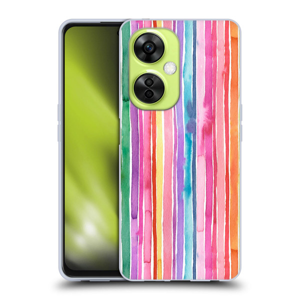 Ninola Colorful Geometric Rainbow Stripes Soft Gel Case for OnePlus Nord CE 3 Lite 5G