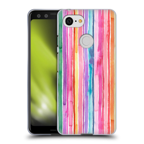 Ninola Colorful Geometric Rainbow Stripes Soft Gel Case for Google Pixel 3