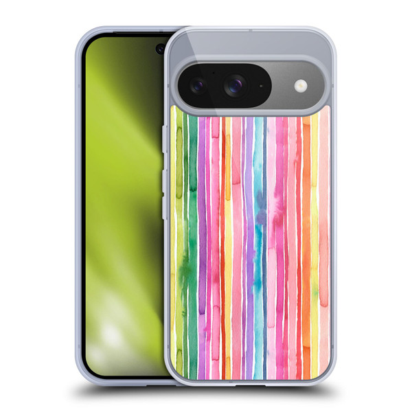 Ninola Colorful Geometric Rainbow Stripes Soft Gel Case for Google Pixel 9 / Pixel 9 Pro