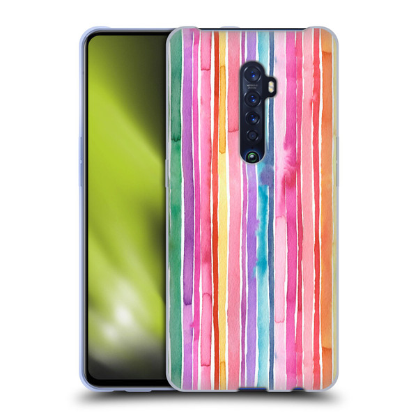 Ninola Colorful Geometric Rainbow Stripes Soft Gel Case for OPPO Reno 2