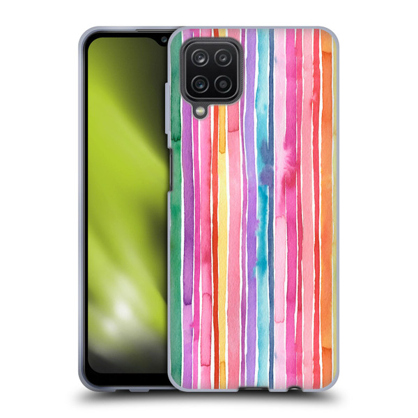 Ninola Colorful Geometric Rainbow Stripes Soft Gel Case for Samsung Galaxy A12 (2020)