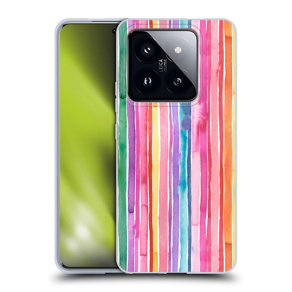Ninola Colorful Geometric Rainbow Stripes Soft Gel Case for Xiaomi 14 Pro