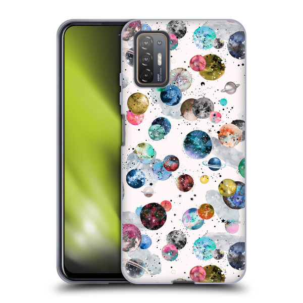 Ninola Colourful Patterns Space Planets White Soft Gel Case for HTC Desire 21 Pro 5G