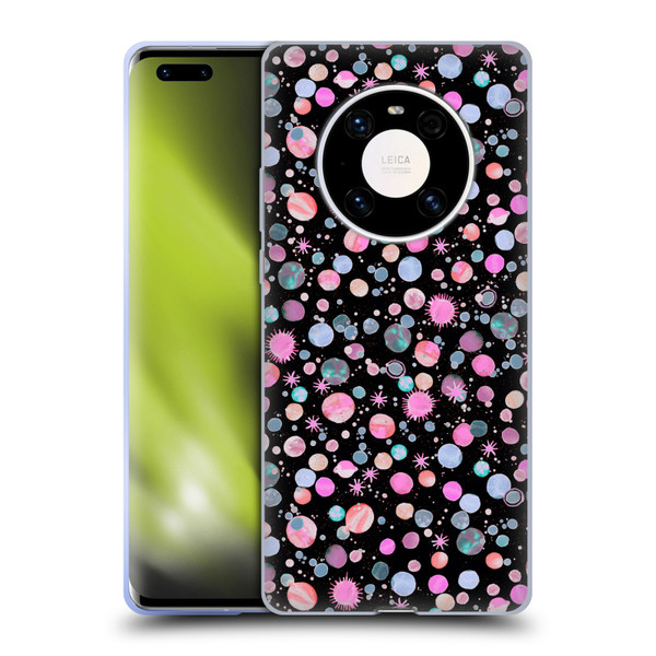 Ninola Colourful Patterns Space Planets Pink Soft Gel Case for Huawei Mate 40 Pro 5G
