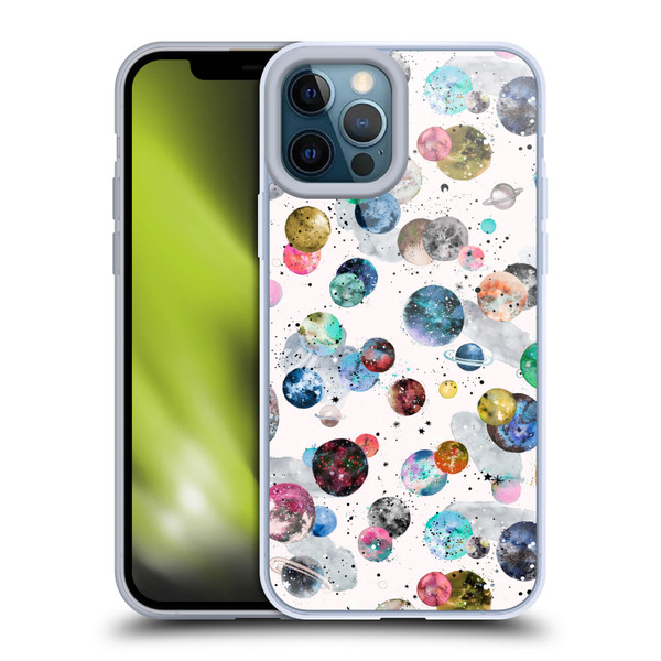 Ninola Colourful Patterns Space Planets White Soft Gel Case for Apple iPhone 12 Pro Max