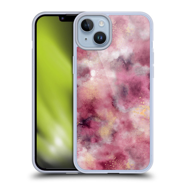 Ninola Colourful Patterns Pink Marble Soft Gel Case for Apple iPhone 14 Plus