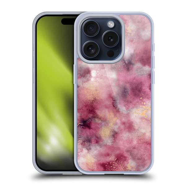 Ninola Colourful Patterns Pink Marble Soft Gel Case for Apple iPhone 15 Pro