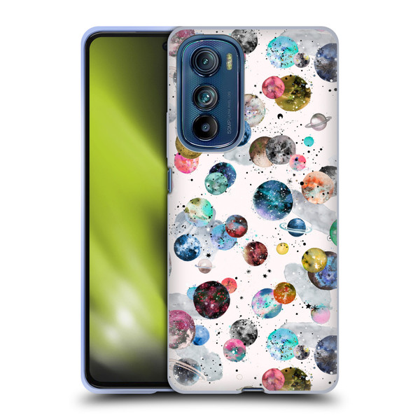 Ninola Colourful Patterns Space Planets White Soft Gel Case for Motorola Edge 30