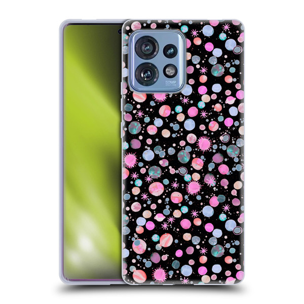 Ninola Colourful Patterns Space Planets Pink Soft Gel Case for Motorola Moto Edge 40 Pro