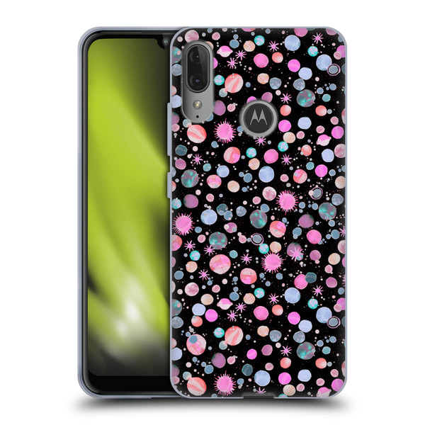 Ninola Colourful Patterns Space Planets Pink Soft Gel Case for Motorola Moto E6 Plus
