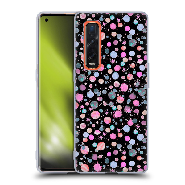 Ninola Colourful Patterns Space Planets Pink Soft Gel Case for OPPO Find X2 Pro 5G
