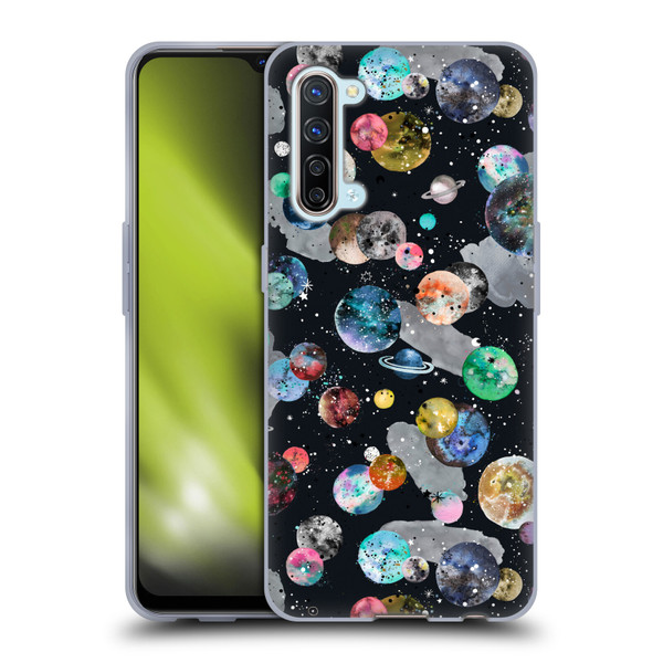 Ninola Colourful Patterns Space Planets Black Soft Gel Case for OPPO Find X2 Lite 5G