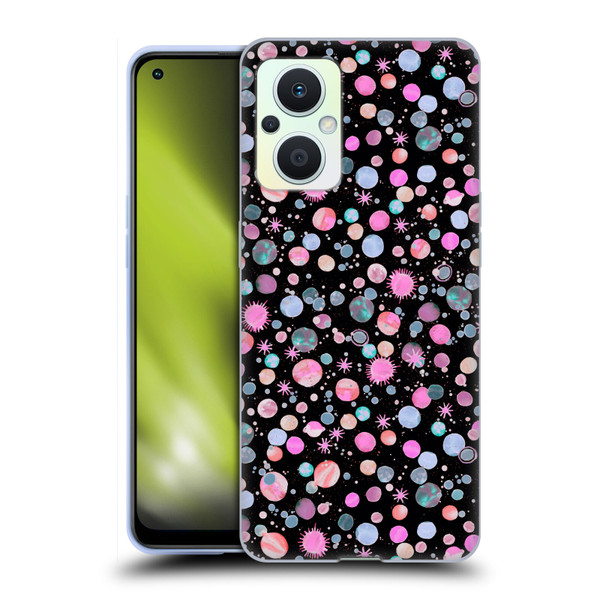 Ninola Colourful Patterns Space Planets Pink Soft Gel Case for OPPO Reno8 Lite